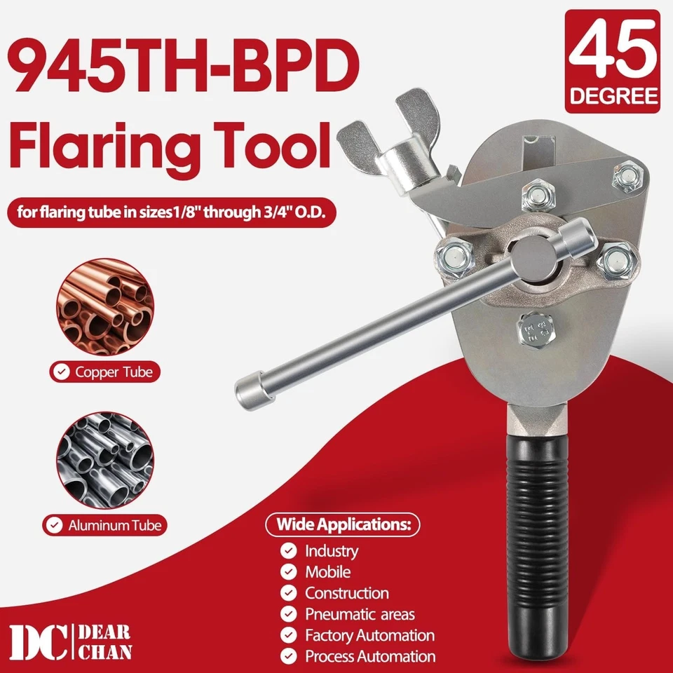 945TH-BPD 45° Manual Rotary Flaring Tool for Soft Metal Tubing Used With Copper - Photo 3/4