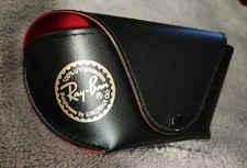 Ray-Ban Luxotica Etui na okulary przeciwsłoneczne Czarne z czerwonym wnętrzem - Nigdy nie używane