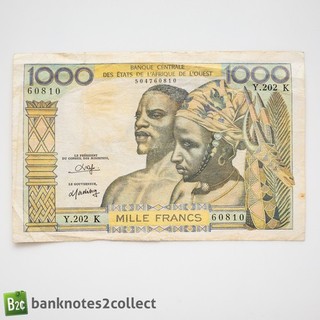 ESTADOS AFRICANOS OCCIDENTALES: 1 x 1.000 Francos K Senegal Billete.