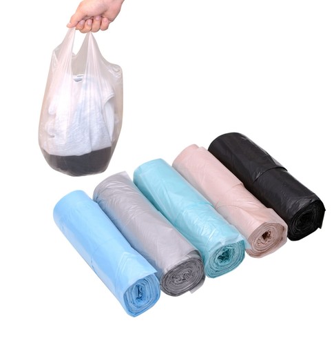 4 GALLON Bathroom Trash Bags, 5 Rolls/100 Counts Small HANDLES Garbage Bags f...