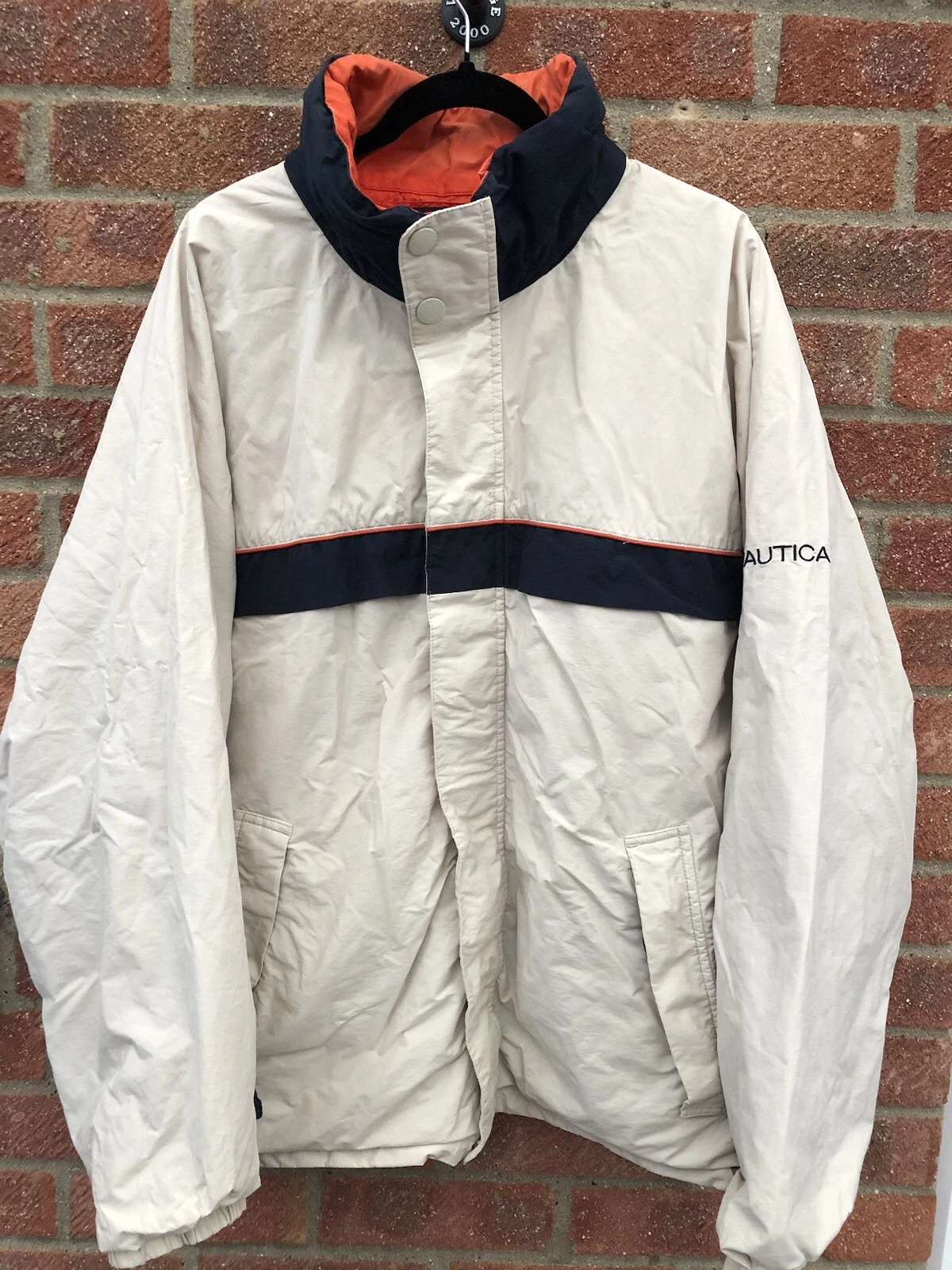 Nautica Mens Beige Jacket Full Zip Size XL