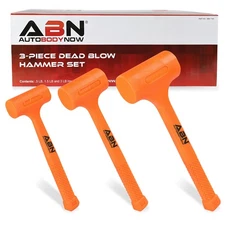 ABN Dead Blow Hammer Mallet 3-Piece Set with Non-Marring Rubber Coating