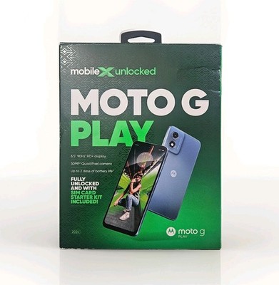 MobileX Motorola Moto G Play (2024) UNLOCKED 6.5HD+/64Gb/50MP Blue