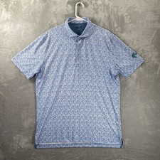 Johnnie-O Shirt men's Large Polo Short Sleeve UPF Performance Surfboard All Over