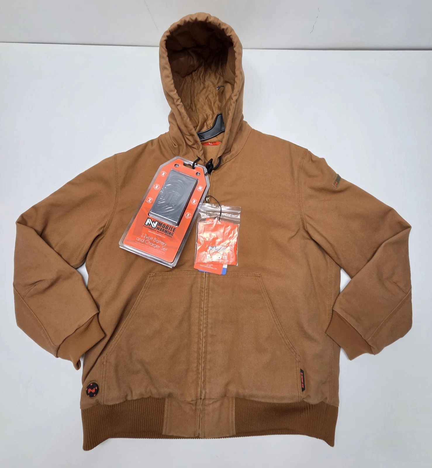 Mobile Warming Mens Heated Jacket XL Foreman 12 Volt Battery Bluetooth