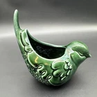 Vintage Hull Pottery Green Song Bird Planter USA F473