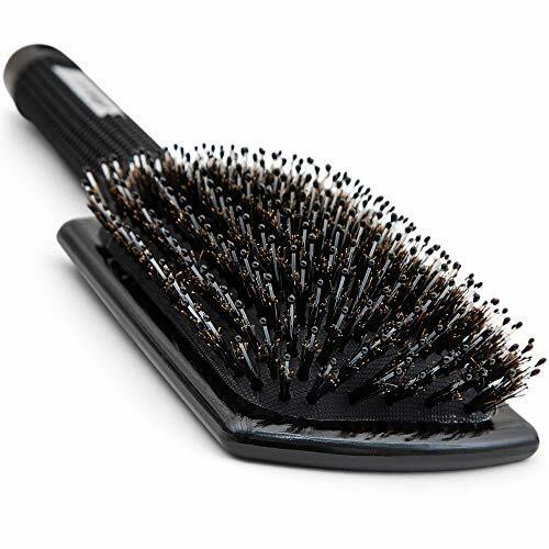Paddle Hair Brush for Blow Drying with Boar and Nylon Bristles Flat