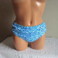 Tommy Bahama Shell High Waist W/Picot Trim Swim Bottom True Turquoise S NWT