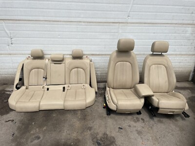2012-2015 AUDI A6 LEFT RIGHT FRONT REAR SET OEM BEIGE TAN SEATS, HEATED/COOLED