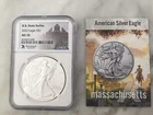 7K US State Series Massachusetts 2022 $1 American Silver Eagle Coin, NGC MS 70