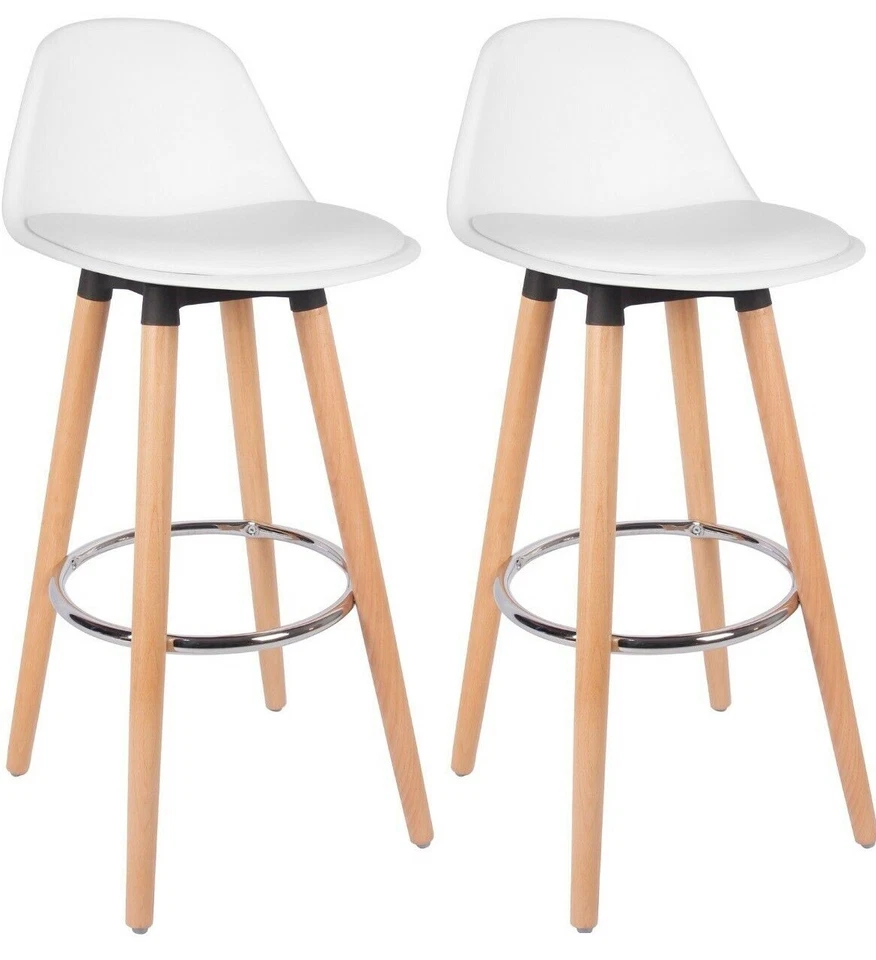 2 x Bar Stools Modern Breakfast Bar Kitchen Padded Barstool Kitchen Dining Chair - Image 4 of 4