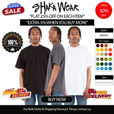 Shaka Wear Mens Short Sleeve Basic Plain Tee Max Heavyweight T-Shirt - SHMHSS