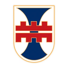 412th Engineer Command Combat Service Identification Badge Bumper Sticker 5"