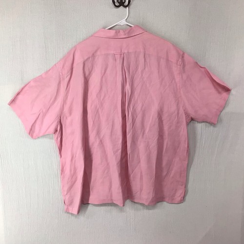 Polo By Ralph Lauren Men’s 2XB Pink Short Sleeve Silk Linen Camp Shirt - Picture 6 of 6