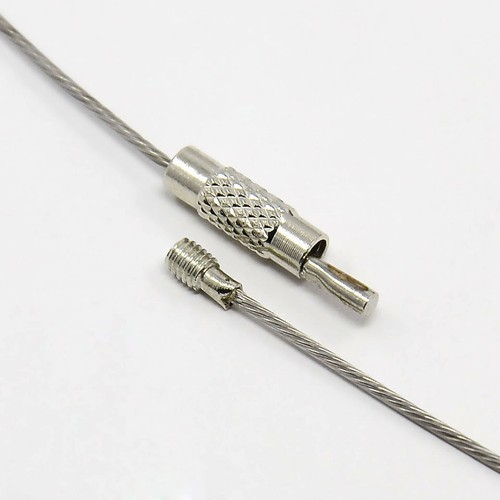 10Strand 17.5" Steel Wire Necklace Cord DIY Jewelry Making Brass Screw Clasp 1mm - Picture 19 of 28