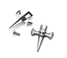 Pkg of 5 SKULL CROSS 1-1/4" x 15/16" (30mm) Metal Rivet Studs (3002) Crafts