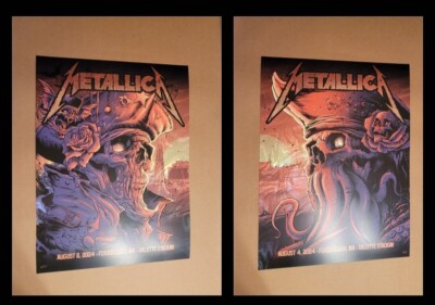 You Get Both SWIRL FOIL Posters - METALLICA Foxborough 2024 8/2 8
