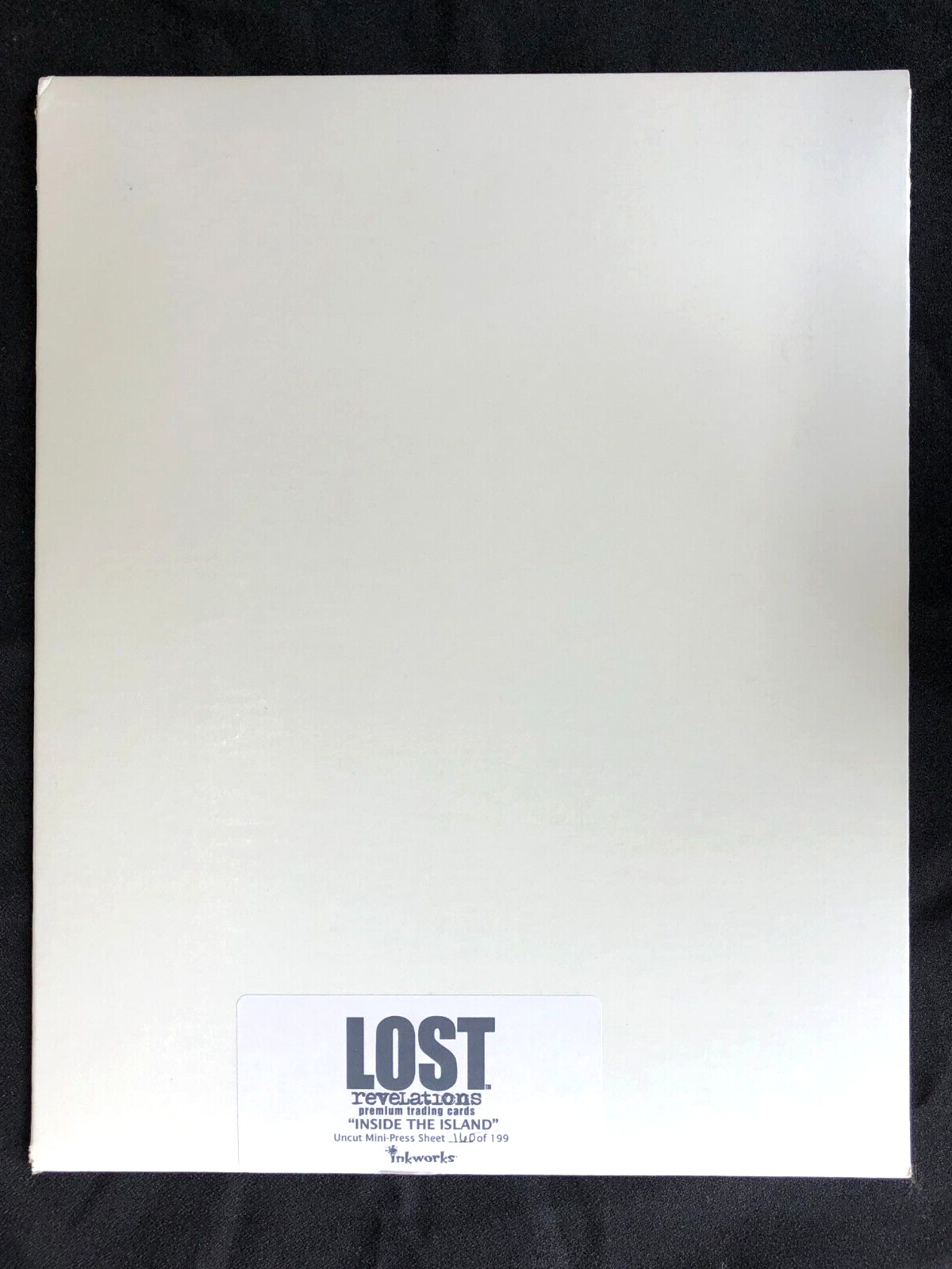 LOST REVELATIONS "INSIDE THE ISLAND" Inkworks Un-Cut Trading Card Sheet #160/199