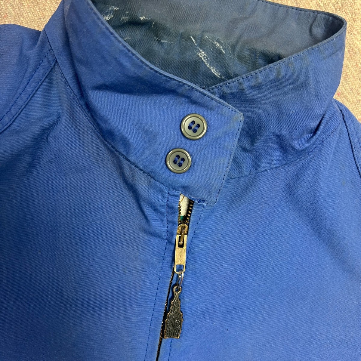Vintage London Fog Harrington Jacket Mens Medium Blue 1980s
