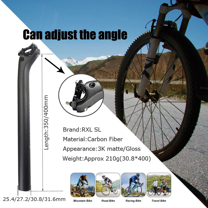 MTB Seat Posts Mountain Bike Seatpost Road Bicycle Carbon Seat Tube 350mm 400mm - Image 2 of 4
