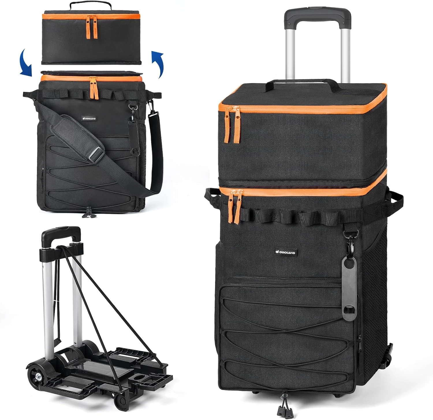 Rolling Soft Cooler with Wheels - 48/72 Can Collapsible Ice Chest for Outdoors