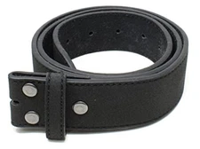 Leather Belt Strap with Suede Texture and Stitched Edge 1.5" Wide with Snaps