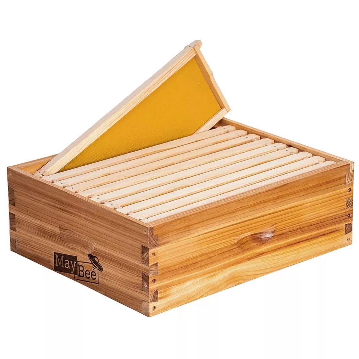 VEVOR Bee Hive 10-Frame Complete Beehive Kit 100% Beeswax Natural