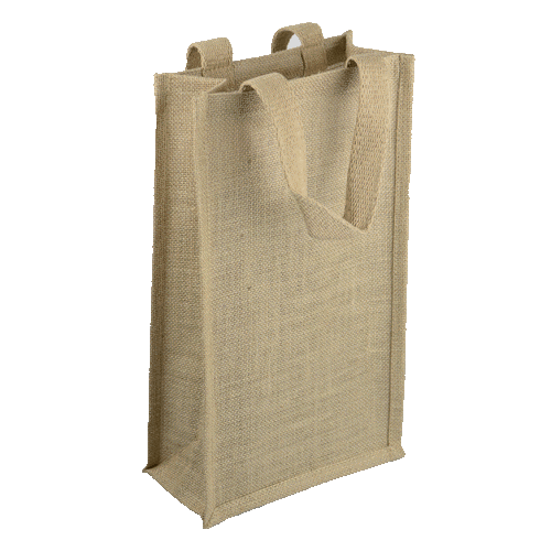 BOLSA DE VINO JUTE 2 PORTABOTELLAS CON DIVISORES - Imagen 2 de 2