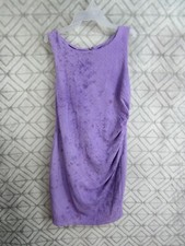 Bisou Bisou Dress Size 16 Purple Back Zipper Sleeveless Side Gather Career Work