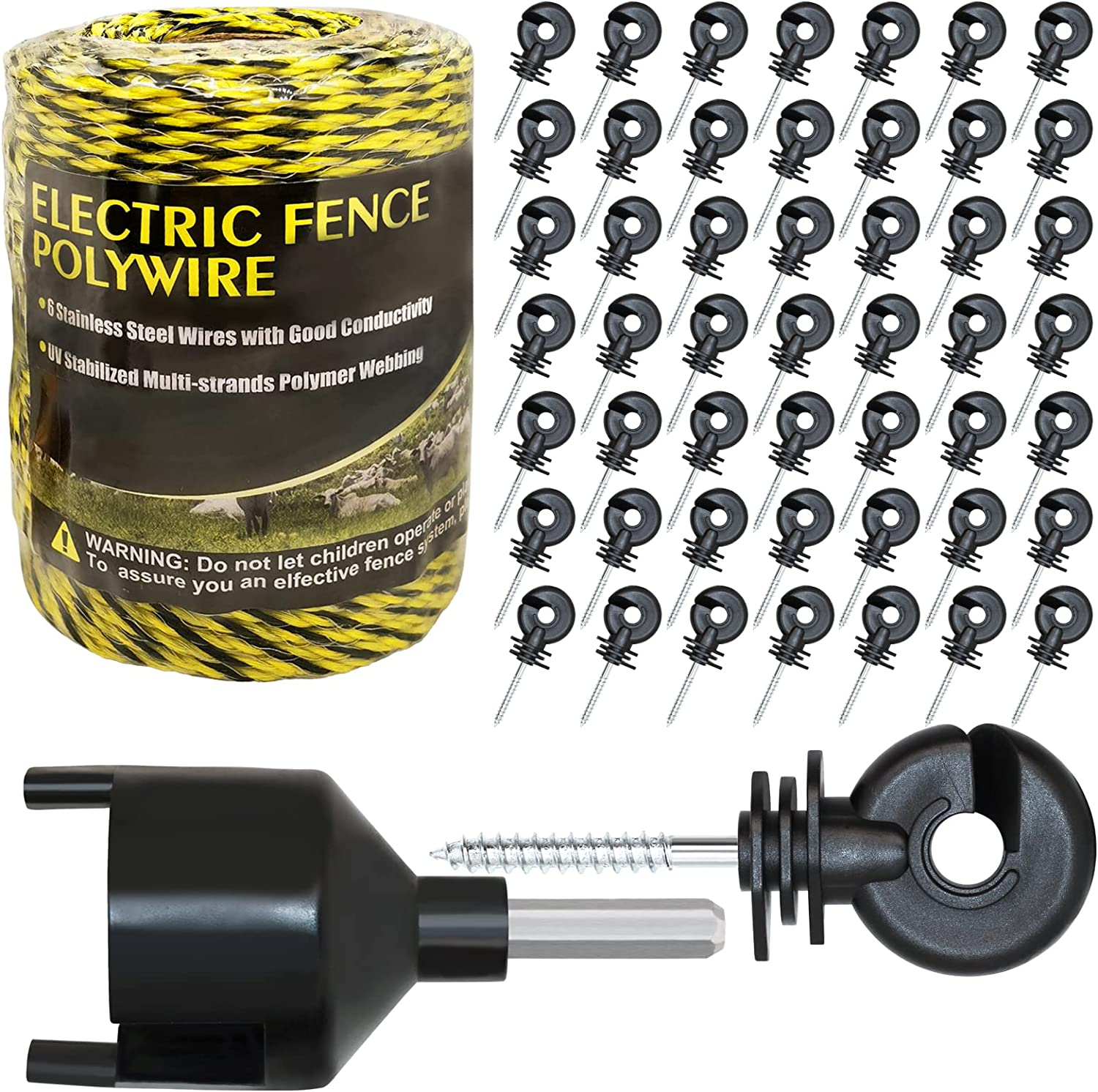 Upgraded Electric Fence Poly Wire 330 Feet 100 Meters 1/8