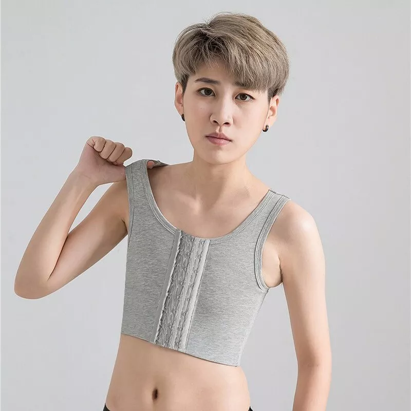 Lesbian Breast Binder Front Buckle Tomboy Tank Top Short Undershirt Cosplay  Cosy