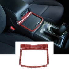 Central Cup Holder Frame Trim Decor Cover For Dodge Charger 11+ Red Carbon Fiber