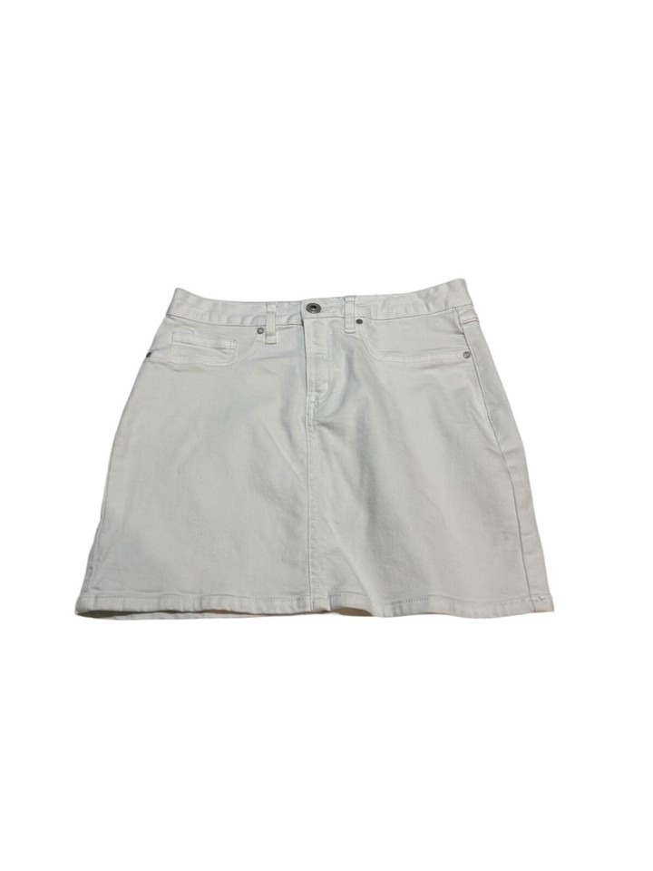 Jeanswest Womens Size 8 White Jean Skirt Good Condition