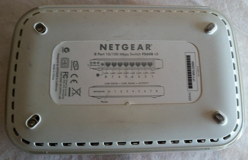 NETGEAR FS608 v3 Fast Ethernet Switch 8-Port 10/100 Mbps MISSING AC ADAPTER Used - Picture 3 of 3