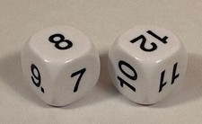 7-12 Dice 2 for Math Exercises, Magic Tricks