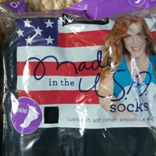 12-Pair Women’s No Nonsense Cushioned Ankle Socks, Black, Size 4-10