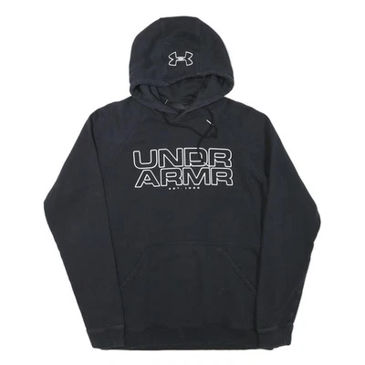UNDER ARMOUR Veste À Capuche Homme Noir M Coton Mélangé Pull Léger Décontracté - Photo 1/4