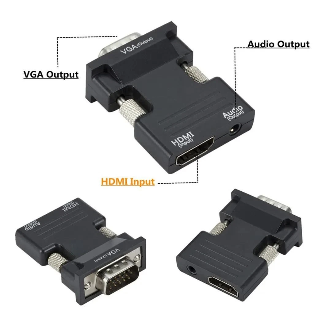 HDMI VGA Adapter Audio Converter für PC PS4 Laptop Monitor Beamer