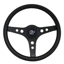 Steering Wheel, 13 Diameter, 3-1/2 Dish, 5 Bolt, Black Dunebuggy & VW