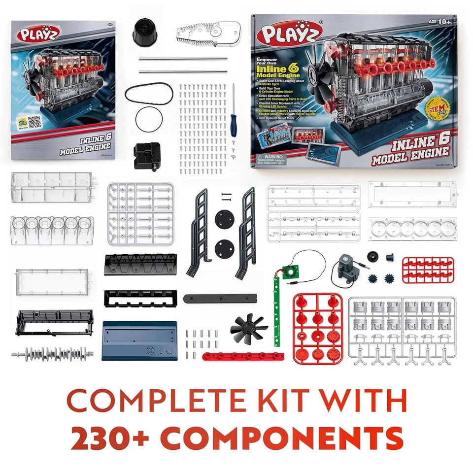 Inline 6 Engine Model Kit - Build Your Own Mini Engine - Image 4 of 4