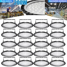 20 Pack 200W UFO LED High Bay Lights Daylight  Garage Shop Area Light Lighting