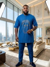 Queen Idia Bling Contemporary African Fashion XL Blue