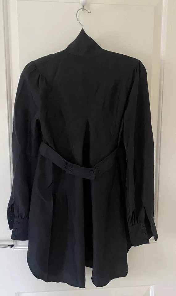 Ted Baker London Tunic Blouse Black Silk Top / Pussy Bow Detail Women Sze 0 / XS - Image 3 of 4