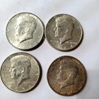 Lot of 4  Silver 1964 Kennedy Half Dollars 90% Silver Circulated Ungraded