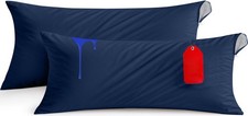 Pillow Protectors Waterproof, Zippered Cover, , 20x54 Inches, Blue