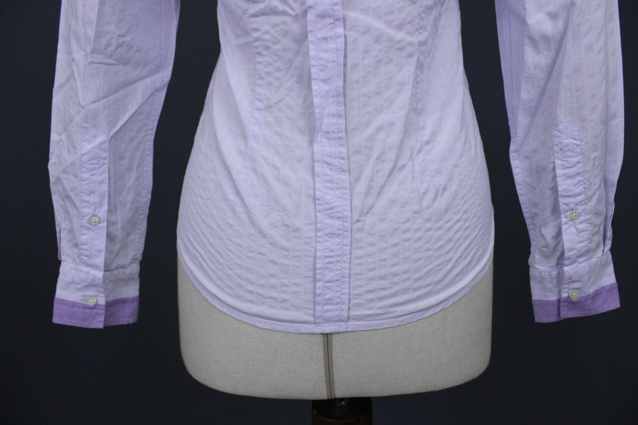 La Martina Polo Club Purple Cotton Long Sleeve Button Down Logo Blouse Size S image 9