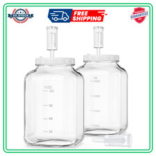 1.5 Gallon Large Fermentation Jars with 2 Airtight Lids and 3 Airlocks Wide Mou