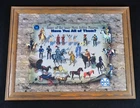 Marx Johnny West Playset 2000 Reissue box back framed under glass - Pristine