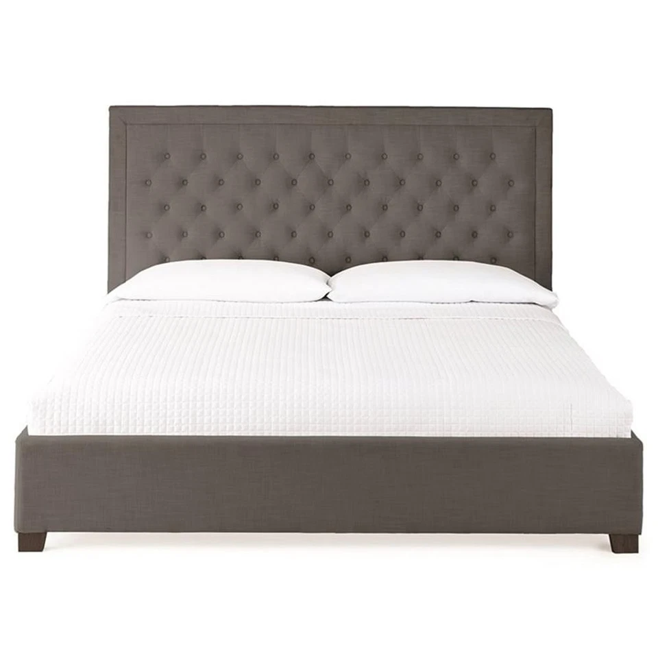 Cama plataforma Steve Silver Isadora Tufted King en gris Foto 3 de 4