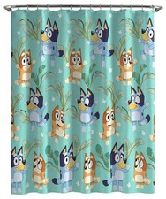Jay Franco Bluey and Bingo Fabric 70"W x 72"L Pack of 1 , Teal -